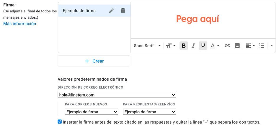 firma de correo gmail